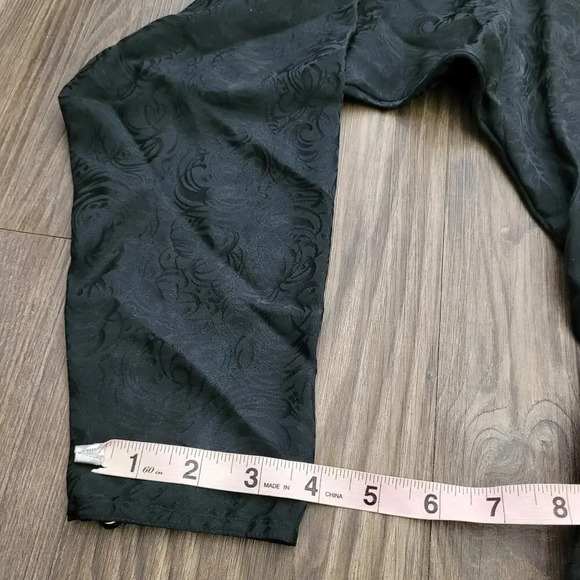 Vintage Maggy London by Jeannene Booher SILK Dress 12 Black Paisley Whimsigoth - Picture 10 of 12